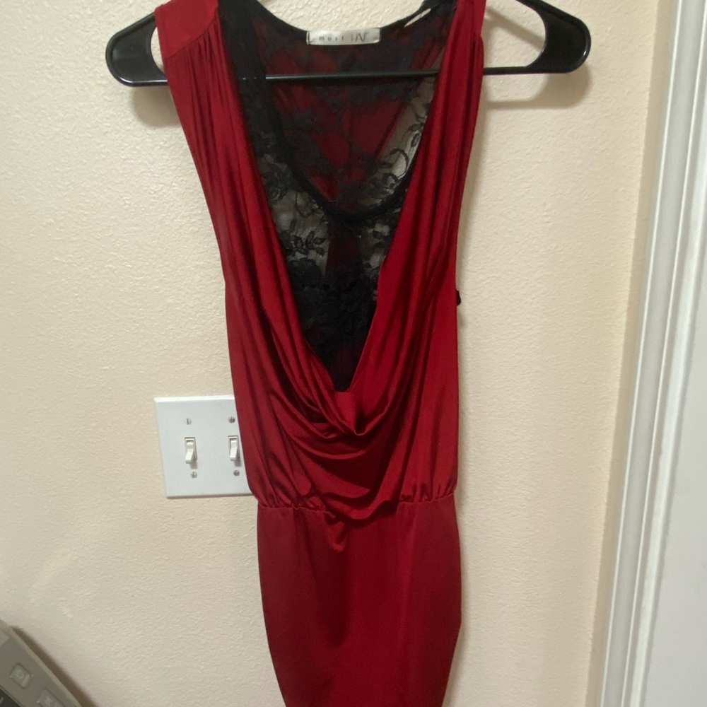 Red party dress